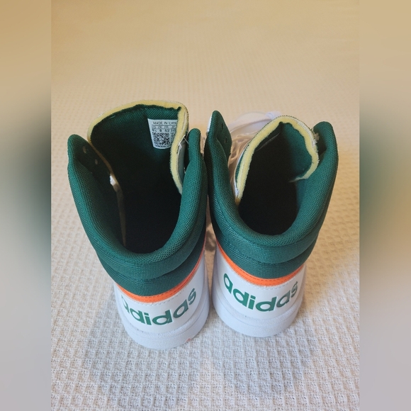 Adidas Men's White and Green High-Top Sneakers - Picture 6 of 11